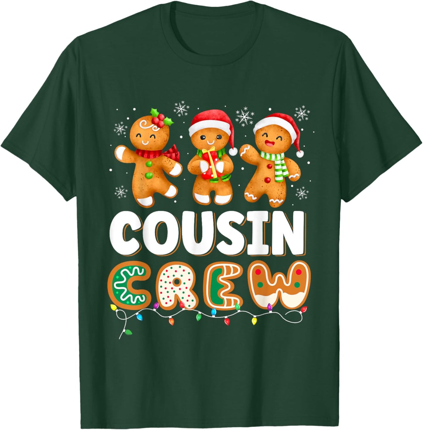 Cousin Crew Christmas Pajama Shirt Gingerbread Man T-Shirt - T-Shirt | Forest