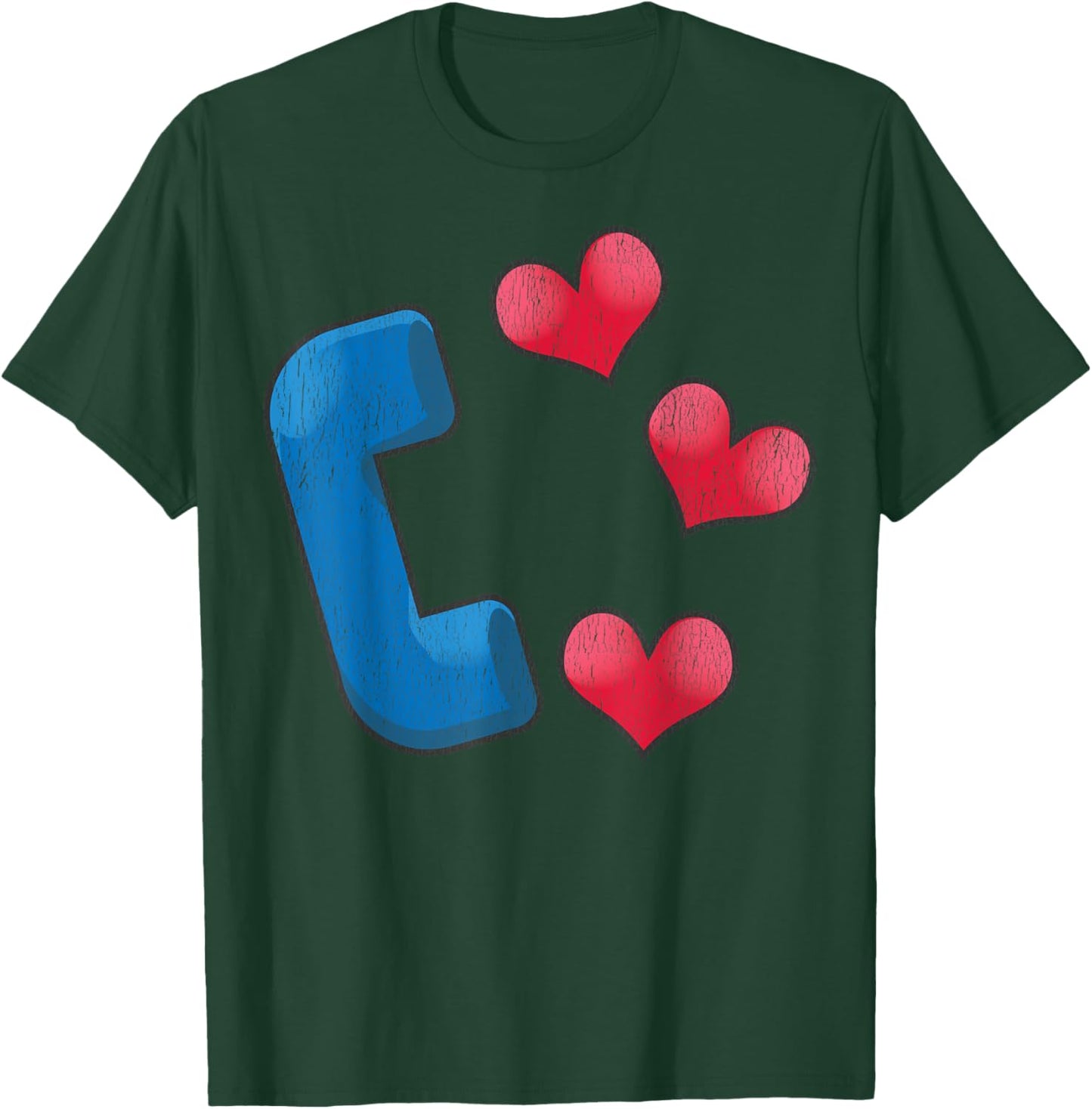 Loves Calls Phone And Hearts Love Connection T-Shirt - T-Shirt | Forest
