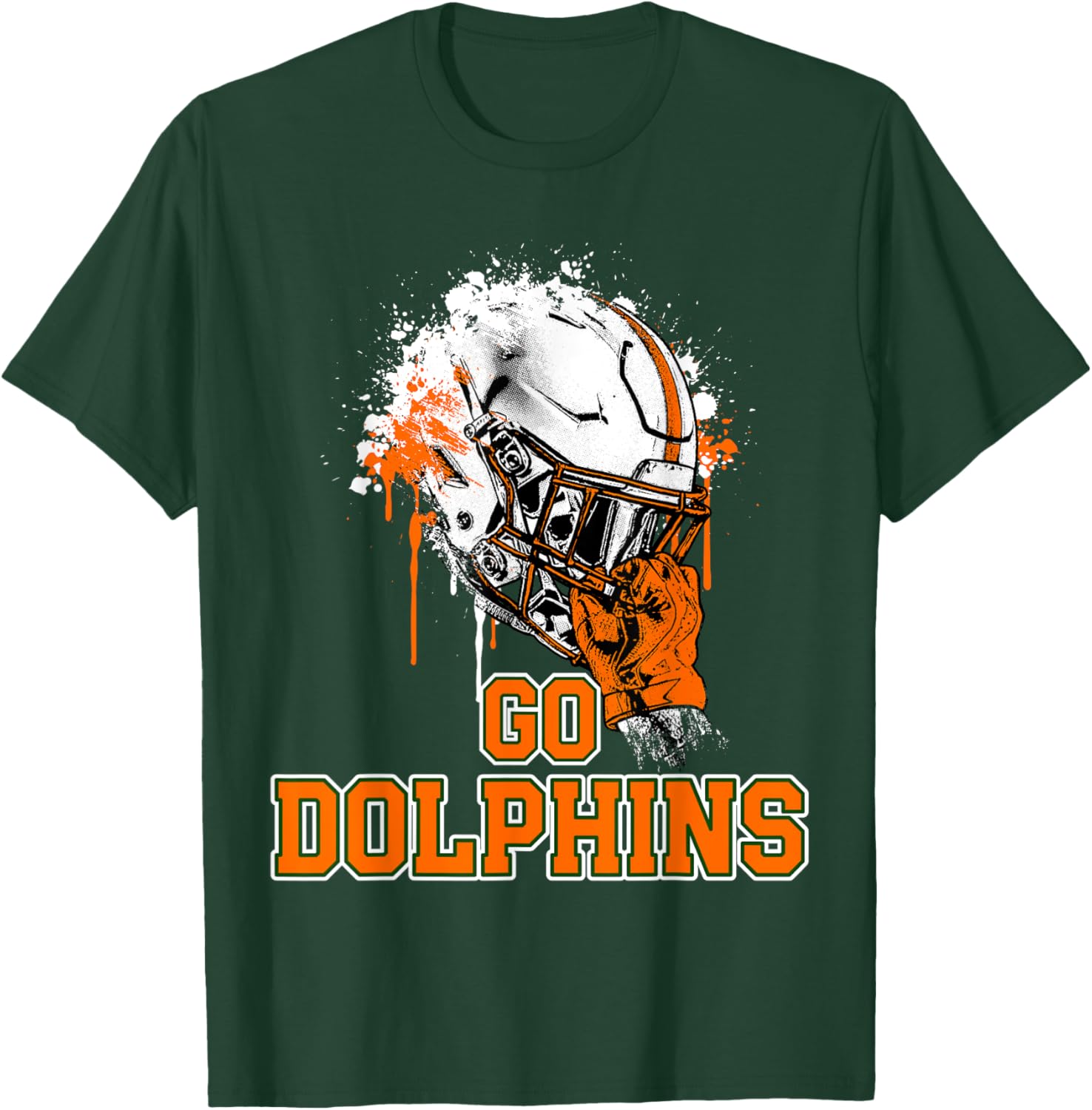 Mosley Dolphins Rising Helmet GO! T-Shirt - T-Shirt | Forest