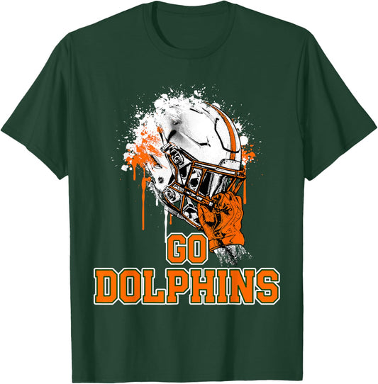 Mosley Dolphins Rising Helmet GO! T-Shirt - T-Shirt | Forest