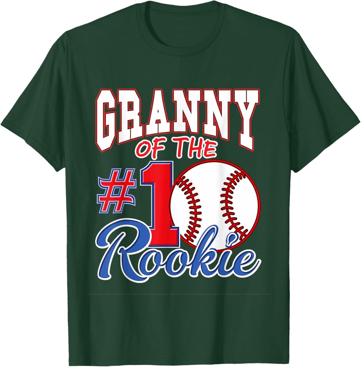 Retro Grandma Granny Of The Number 1 Rookie Baseball T-Shirt - T-Shirt | Forest
