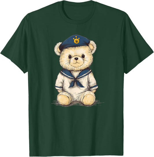 Teddy Bear Sailor Charting a Course for Fun Outfit T-Shirt - T-Shirt | Forest