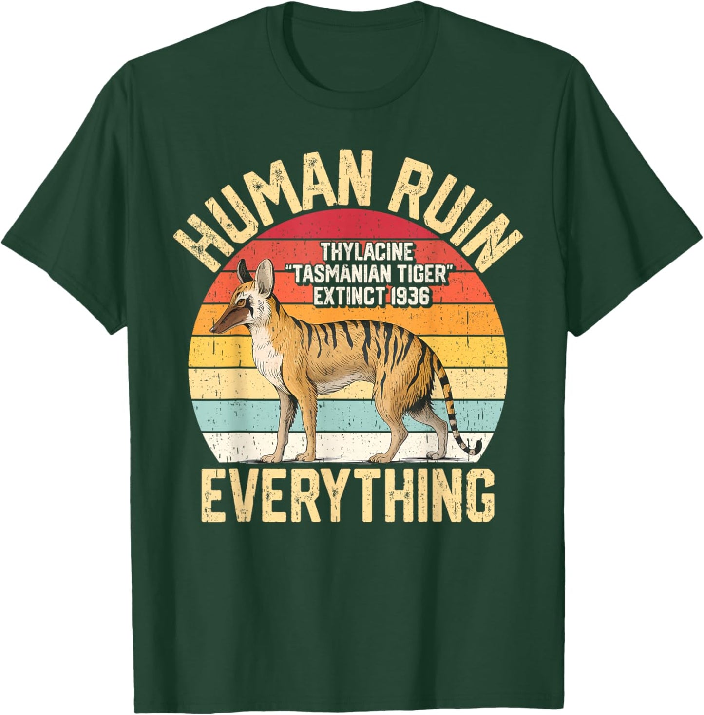 Tasmanian Tigers Thylacine Wolf Australian Extinct T-Shirt - T-Shirt | Forest