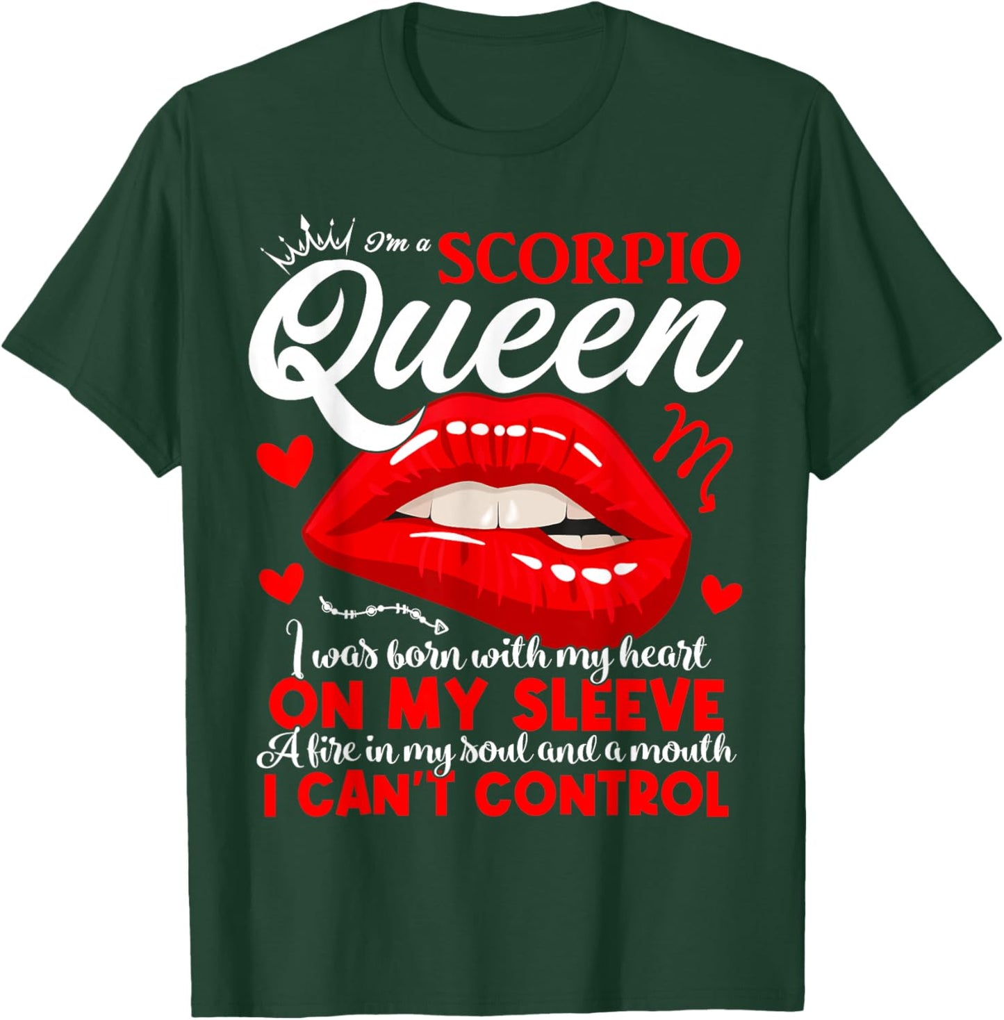 Scorpio Queen Scorpio Zodiac Sign Women Girls Lady Birthday T-Shirt - T-Shirt | Forest