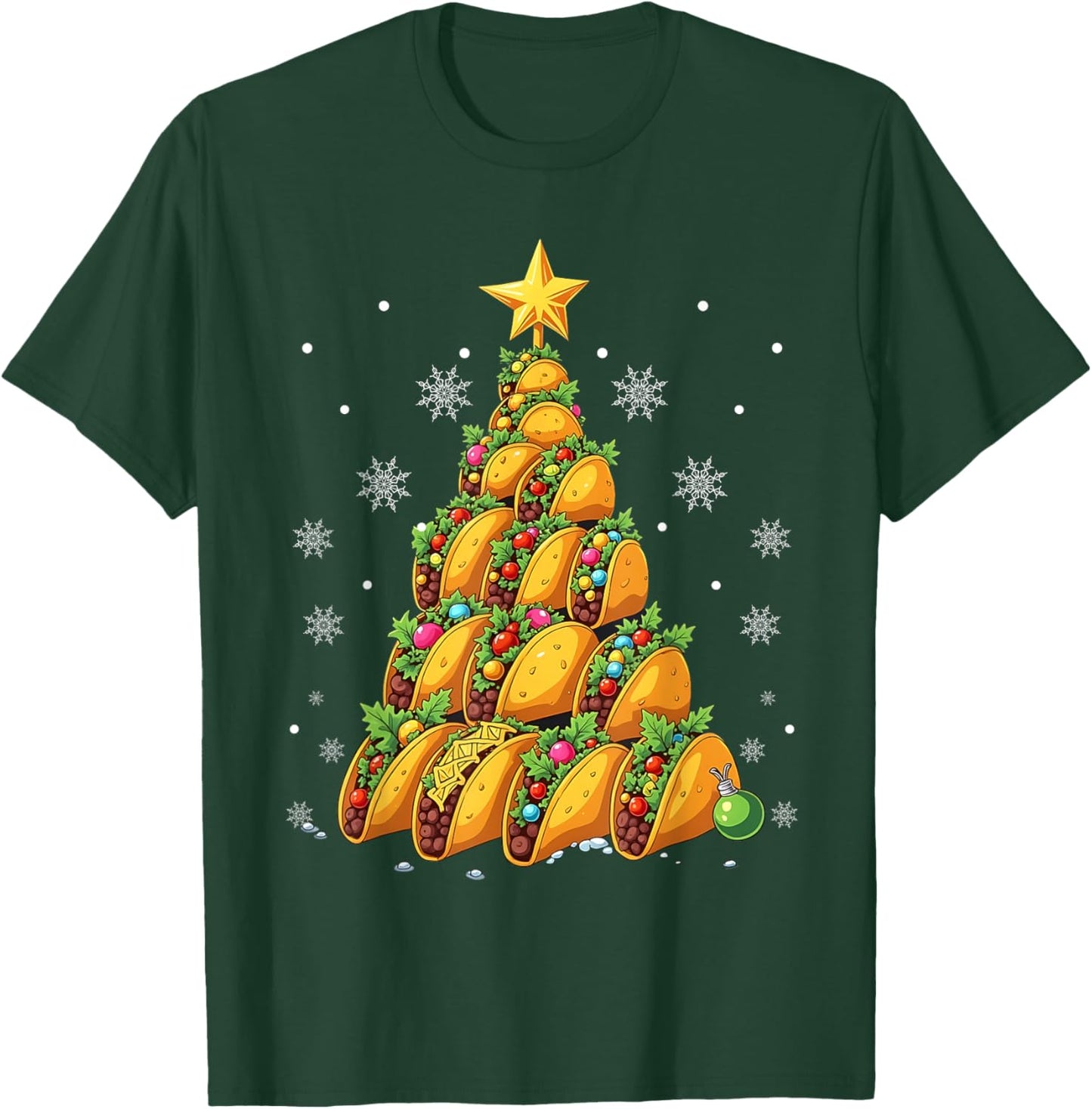 Taco Christmas Tree Xmas Mexican Food Men Women Kids T-Shirt - T-Shirt | Forest