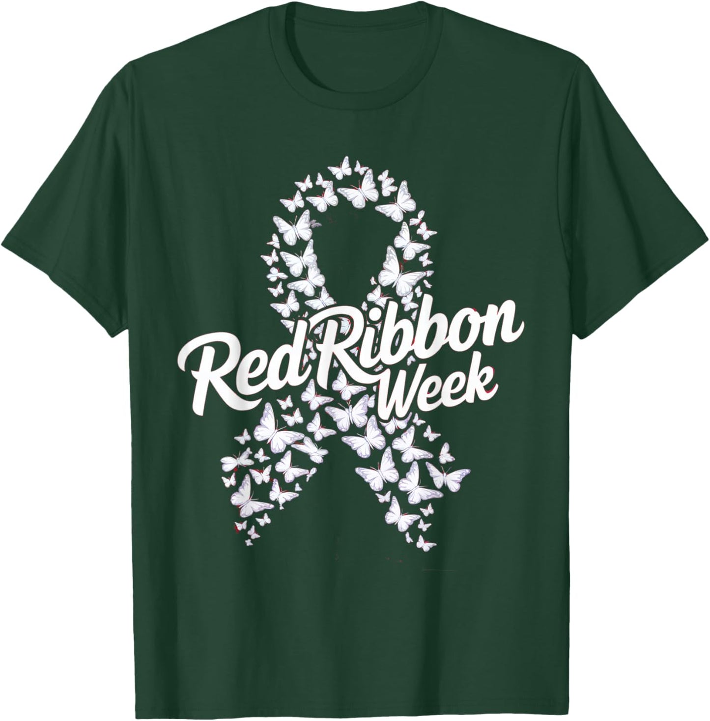 Red Ribbon Week 2025 HOPE LOVE SUPPORT Red Ribbon Week T-Shirt - T-Shirt | Forest