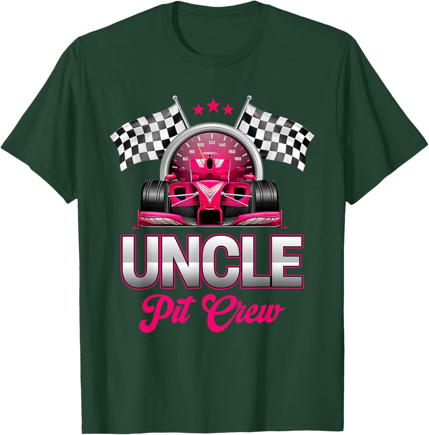 Uncle Pit Crew Race Car Birthday Girl Party Racing Family T-Shirt - T-Shirt | Forest