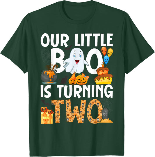 Our Little Boo Is Turning Two 2nd Birthday Outfit Girl T-Shirt - T-Shirt | Forest