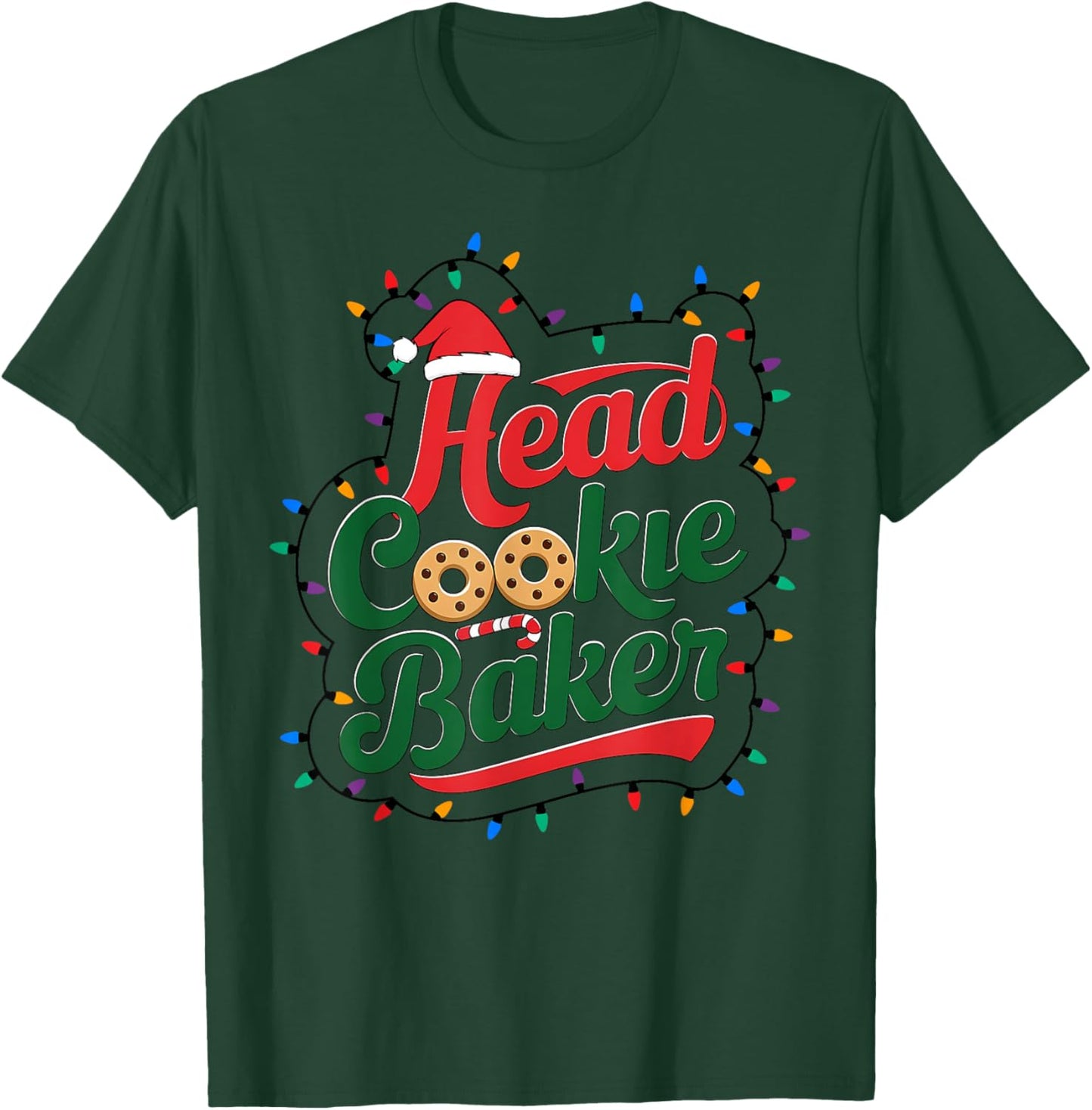 Head Cookie Baker Christmas Cookie Baking T-Shirt - T-Shirt | Forest