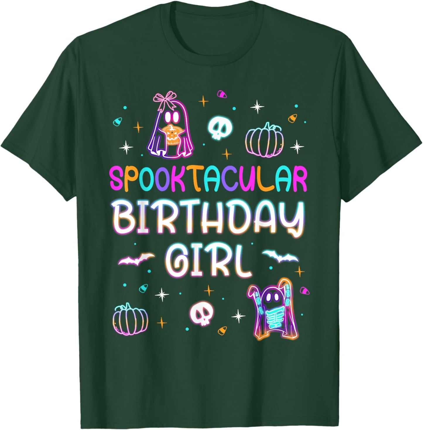 Spooktacular Birthday Girl Funny Birthday Girl Ghost Party T-Shirt - T-Shirt | Forest