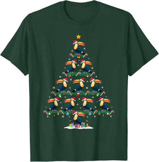 Toucans Christmas Tree Pajama Men Women Kids Ugly Xmas T-Shirt - T-Shirt | Forest
