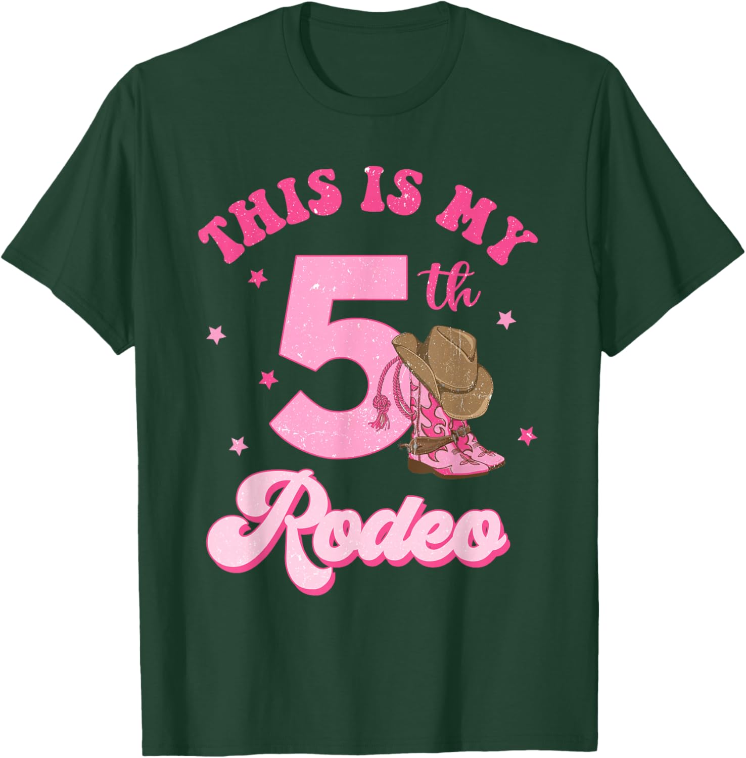 This Is My 5th Rodeo Western Cowgirl 5 Year Old Birthday T-Shirt - T-Shirt | Forest