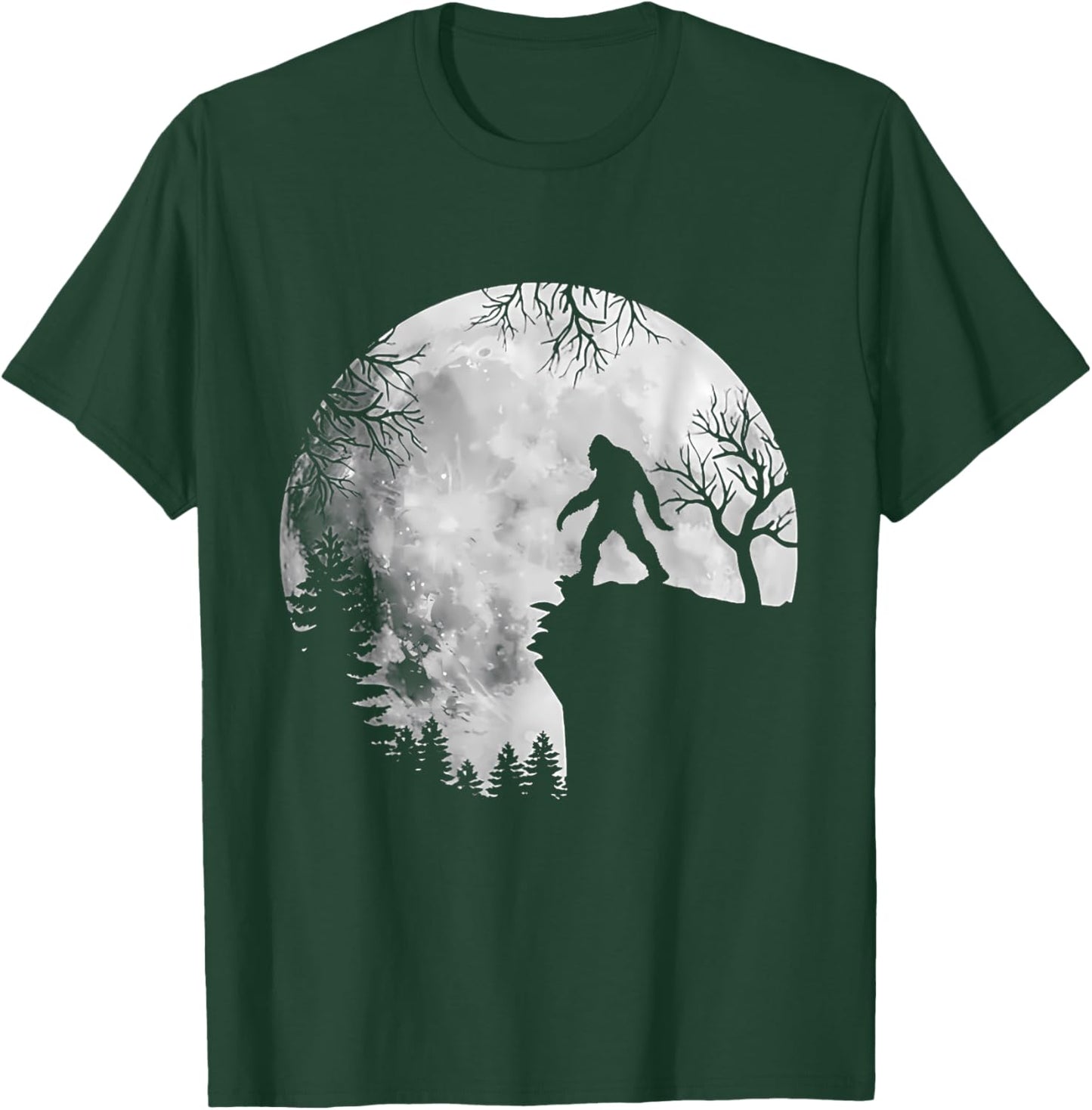 Bigfoot Sasquatch Full Moon In The Forest Women Kids T-Shirt - T-Shirt | Forest