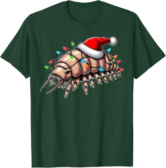 Isopod Funny Isopods Christmas Hat Xmas T-Shirt - T-Shirt | Forest