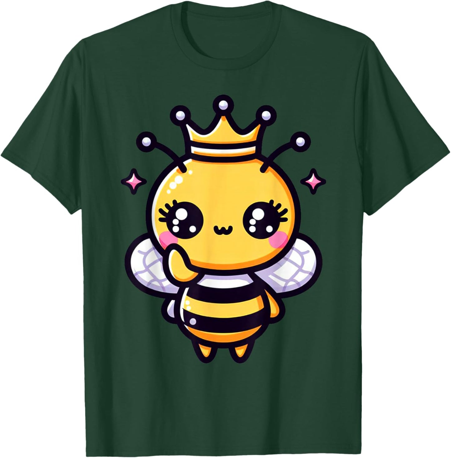 Queen Bee Crown Women Men Girls Honey Hive Bee Keeper Bee T-Shirt - T-Shirt | Forest