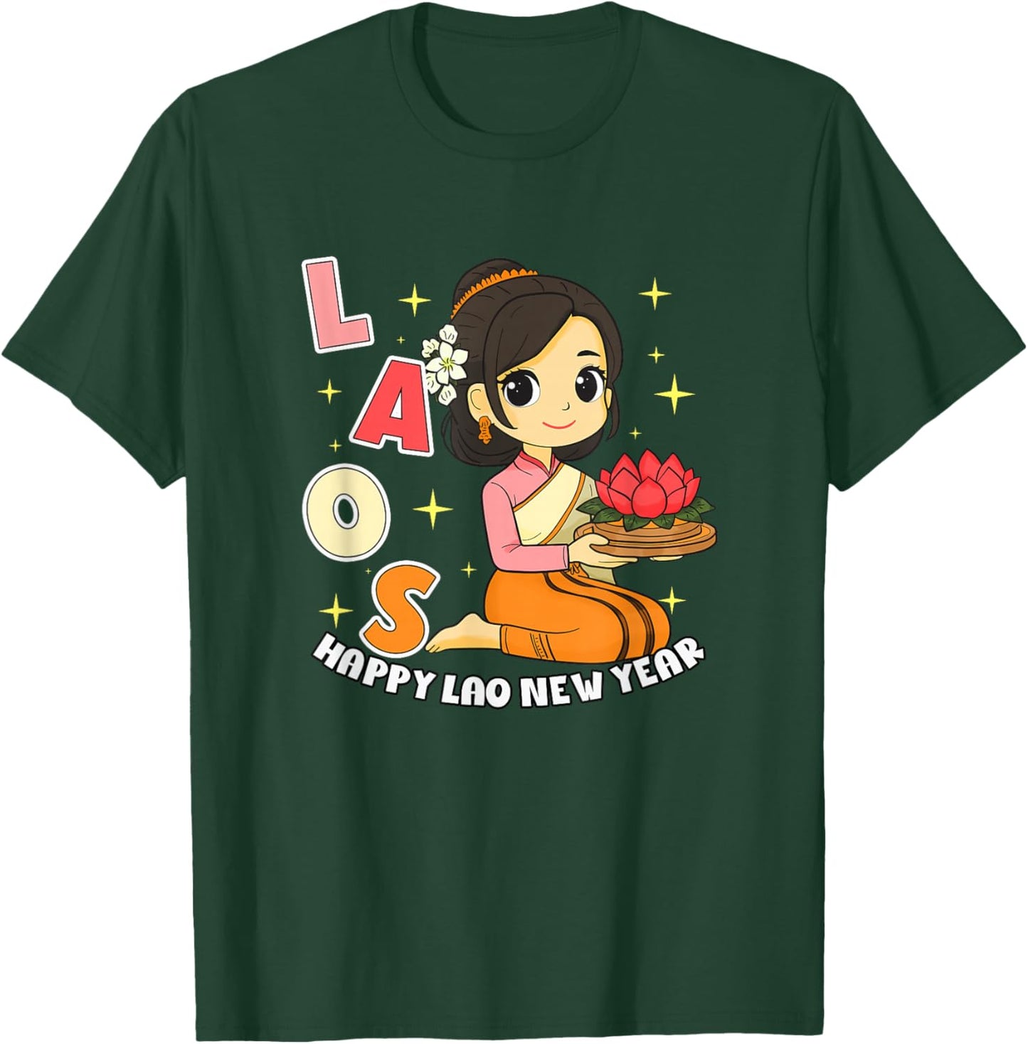 Laos Lao Laotian Happy Lao New Year Pim Mai Lao T-Shirt - T-Shirt | Forest
