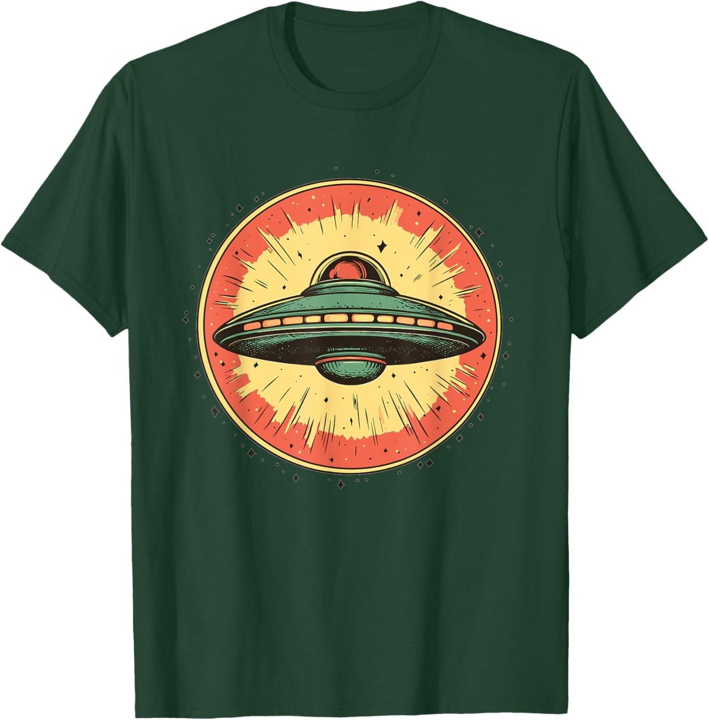 Retro UFO Spaceship Vintage T-Shirt - T-Shirt | Forest