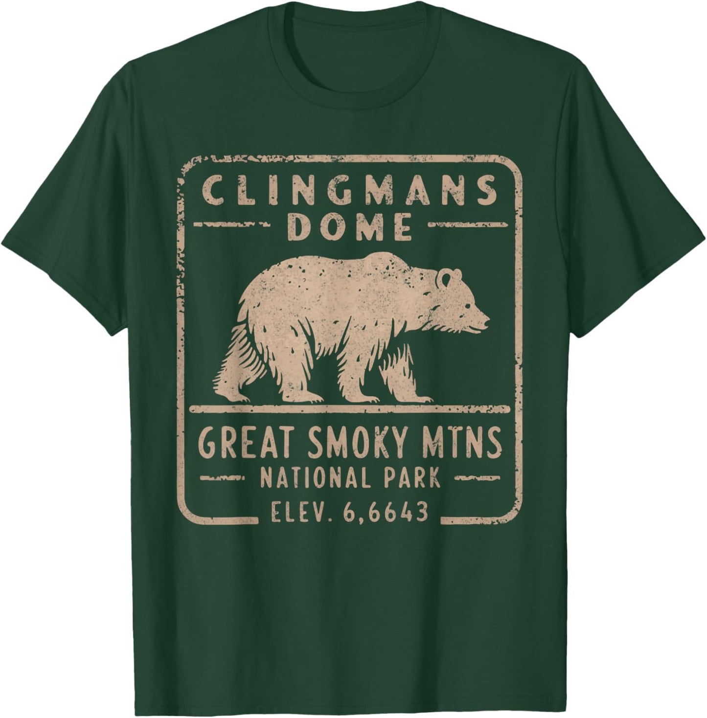 Clingmans Dome Great Smoky Mountains Bear Vintage T-Shirt - T-Shirt | Forest
