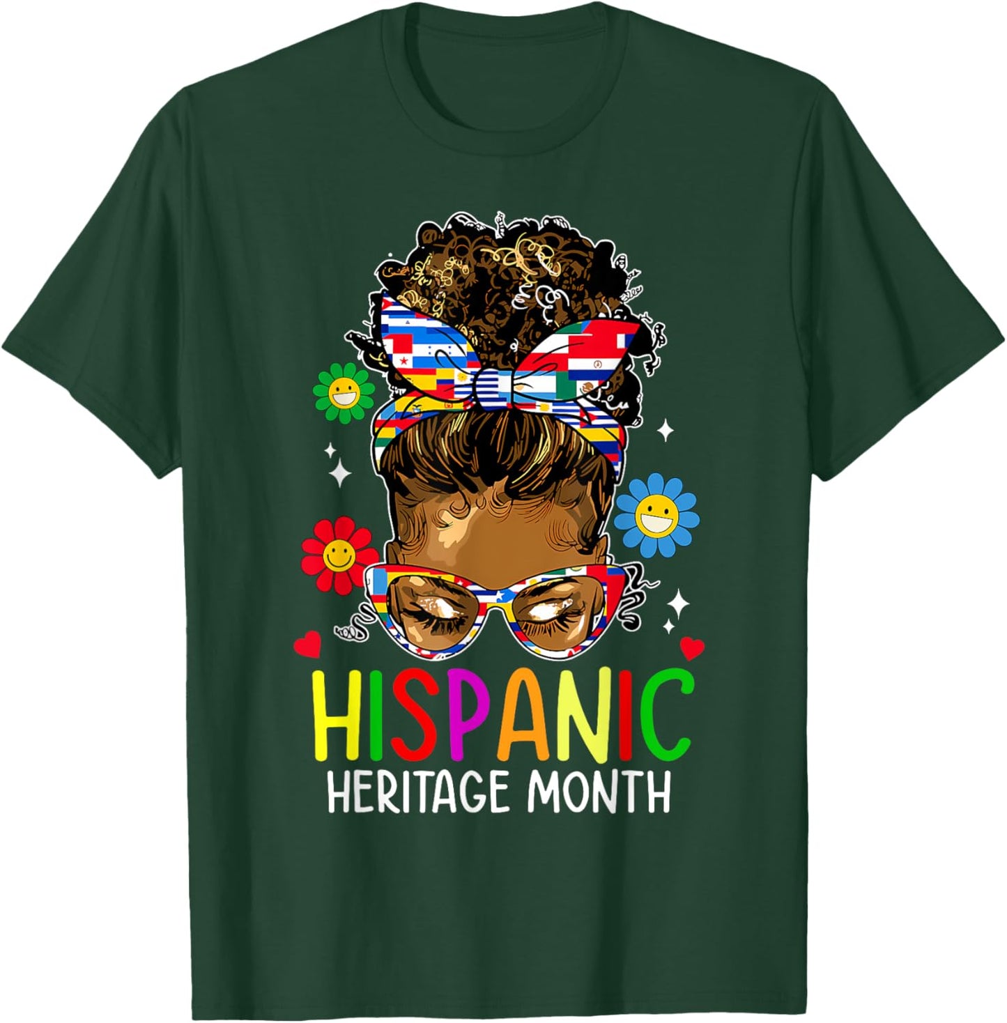 Hispanic Heritage Month Shirt Latin Teacher Women Girls Kids T-Shirt - T-Shirt | Forest