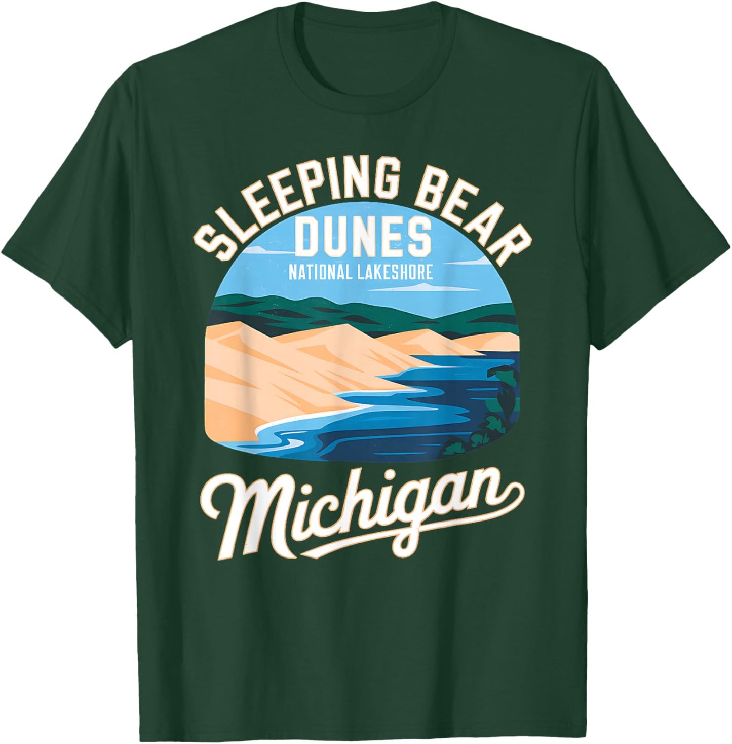 Explore Sleeping Bear Dunes Michigan National Park Adventure T-Shirt - T-Shirt | Forest