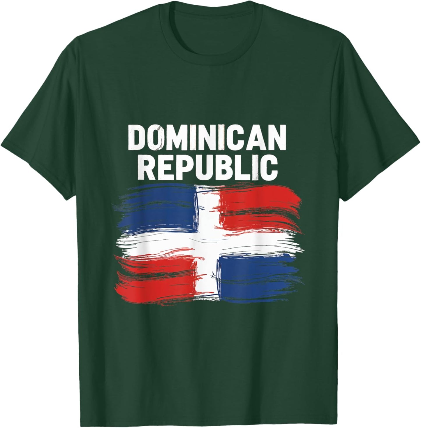 Dominican Republic Brush Flag Heritage Culture Travel T-Shirt - T-Shirt | Forest