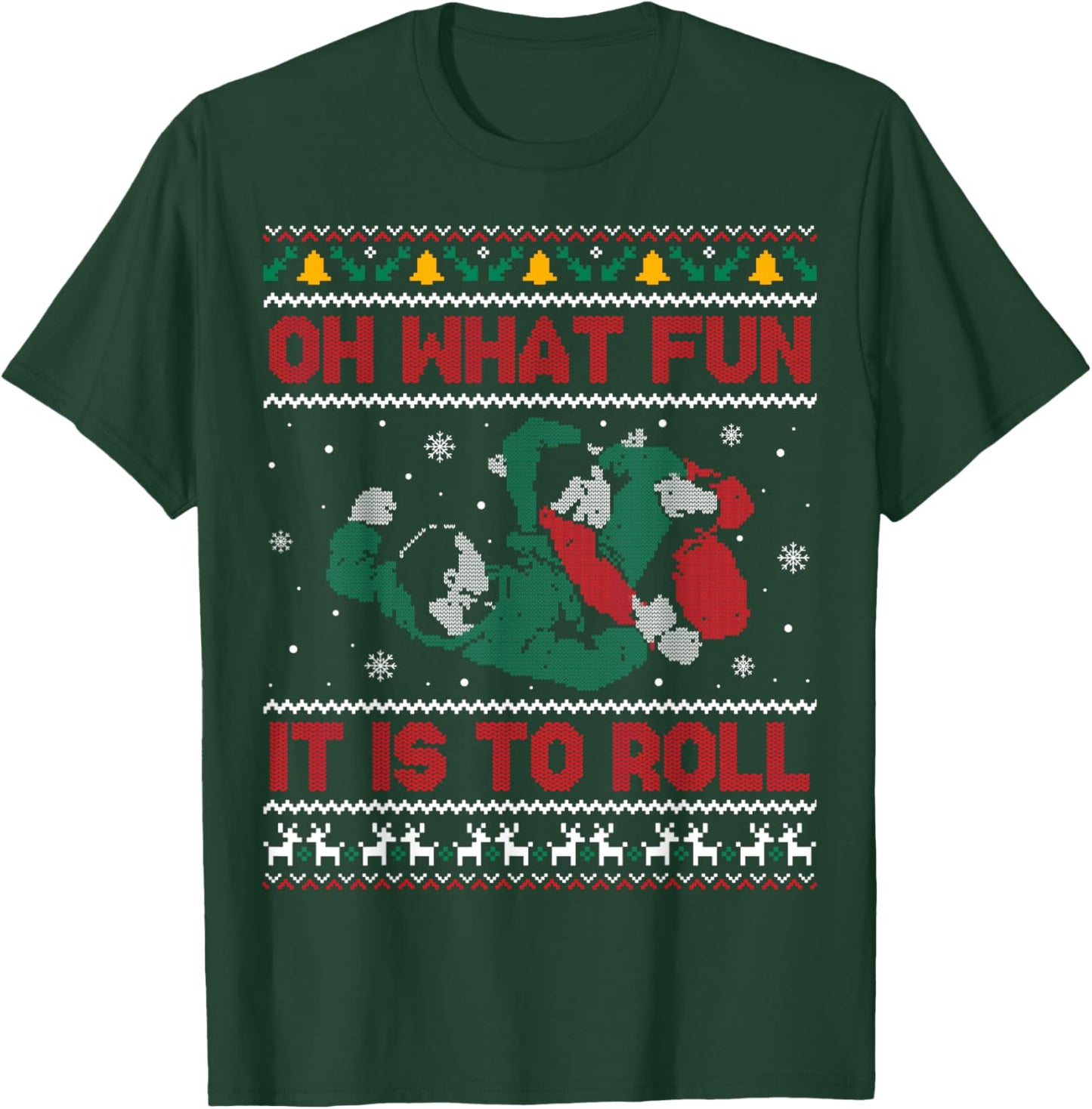 Jiu Jitsu BJJ Ugly Christmas Sweater MMA Funny Xmas T-Shirt - T-Shirt | Forest
