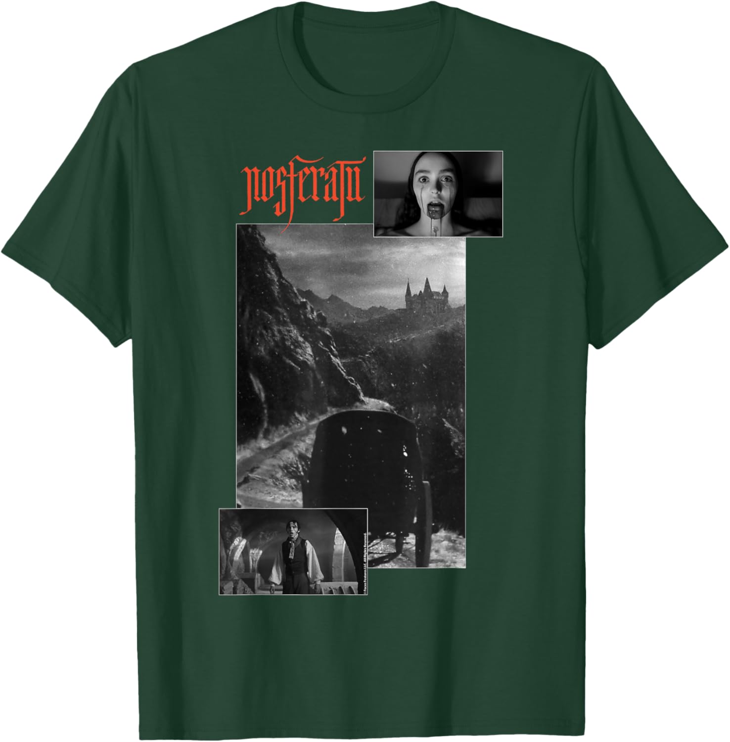 Nosferatu , Black, Small, Short Sleeve, Classic Fit, Horror Movie Graphic, Polyester T-Shirt - T-Shirt | Forest
