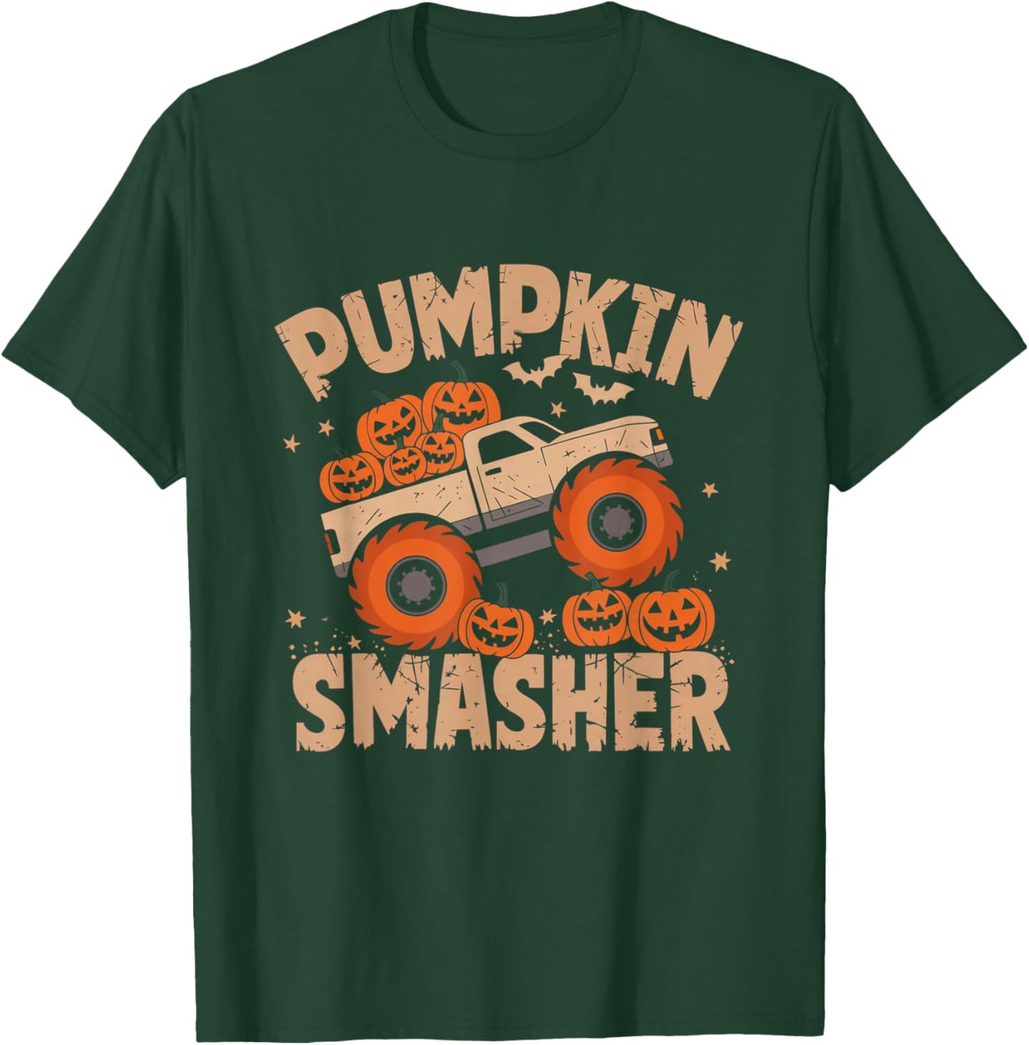 Pumpkin Smasher Monster Truck Halloween Toddler Kids T-Shirt - T-Shirt | Forest