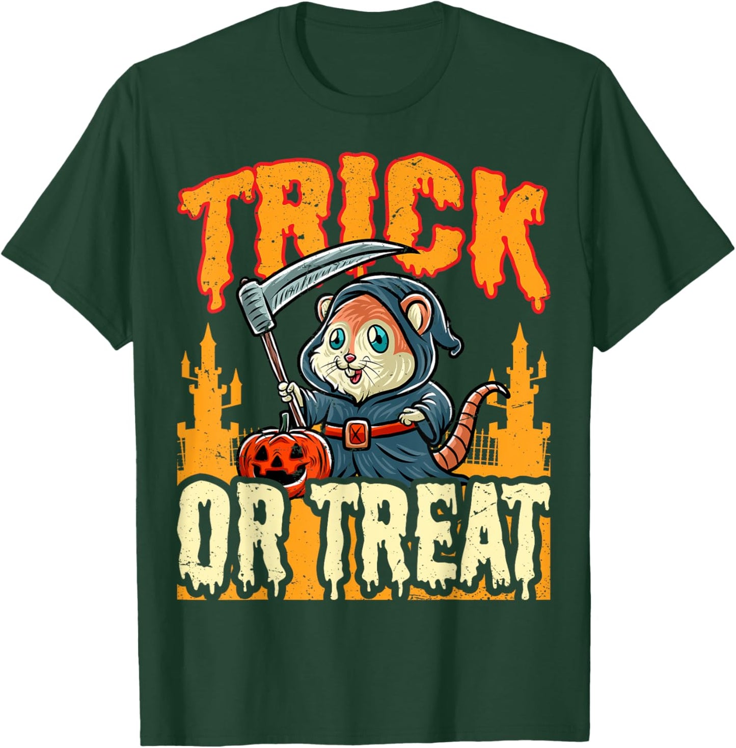 Hamster Boo Grim Reaper Trick Or Treat Halloween Costume T-Shirt - T-Shirt | Forest