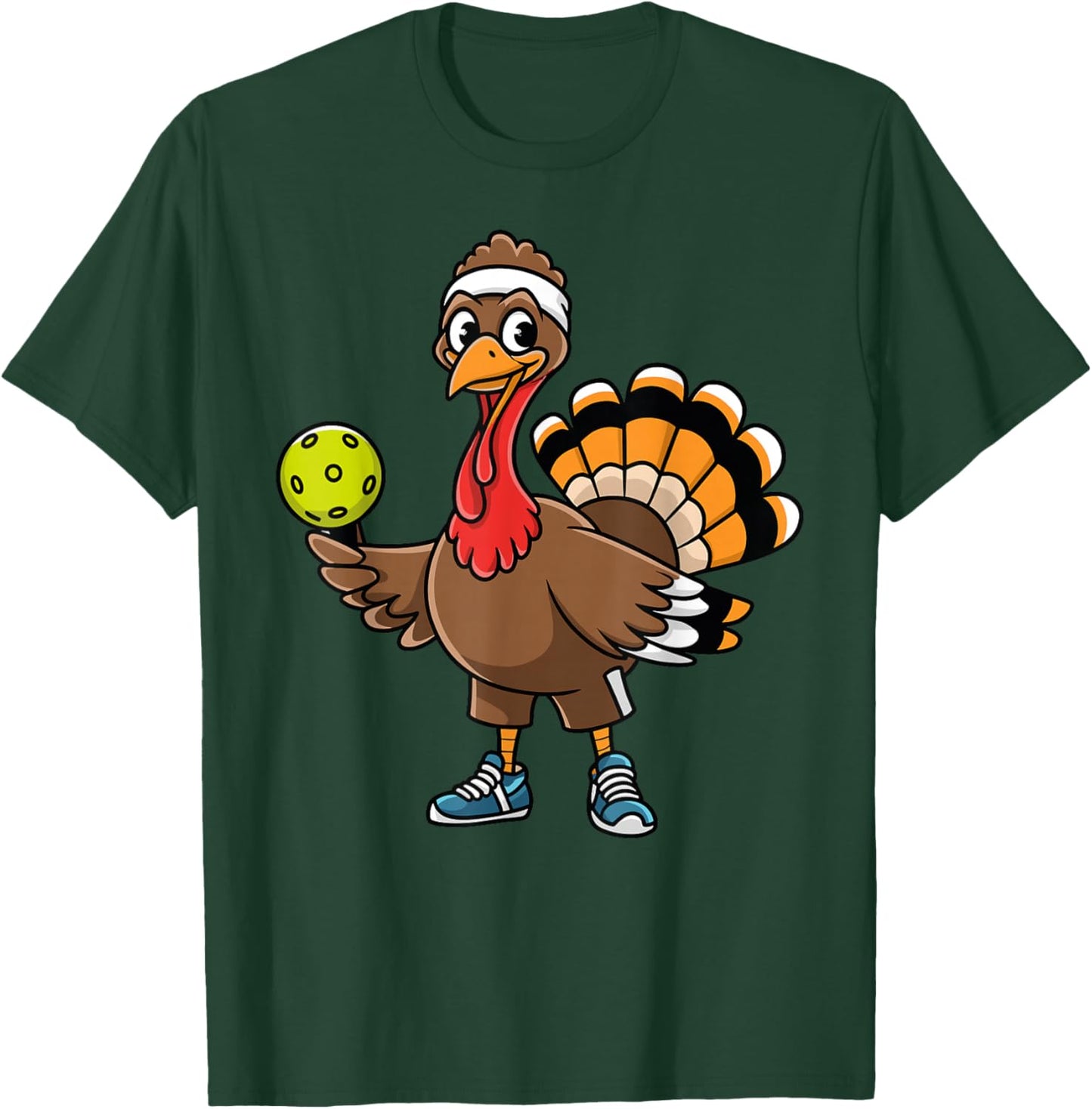 Dabbing Pickleball Turkey Funny Thanksgiving Pickleball T-Shirt - T-Shirt | Forest