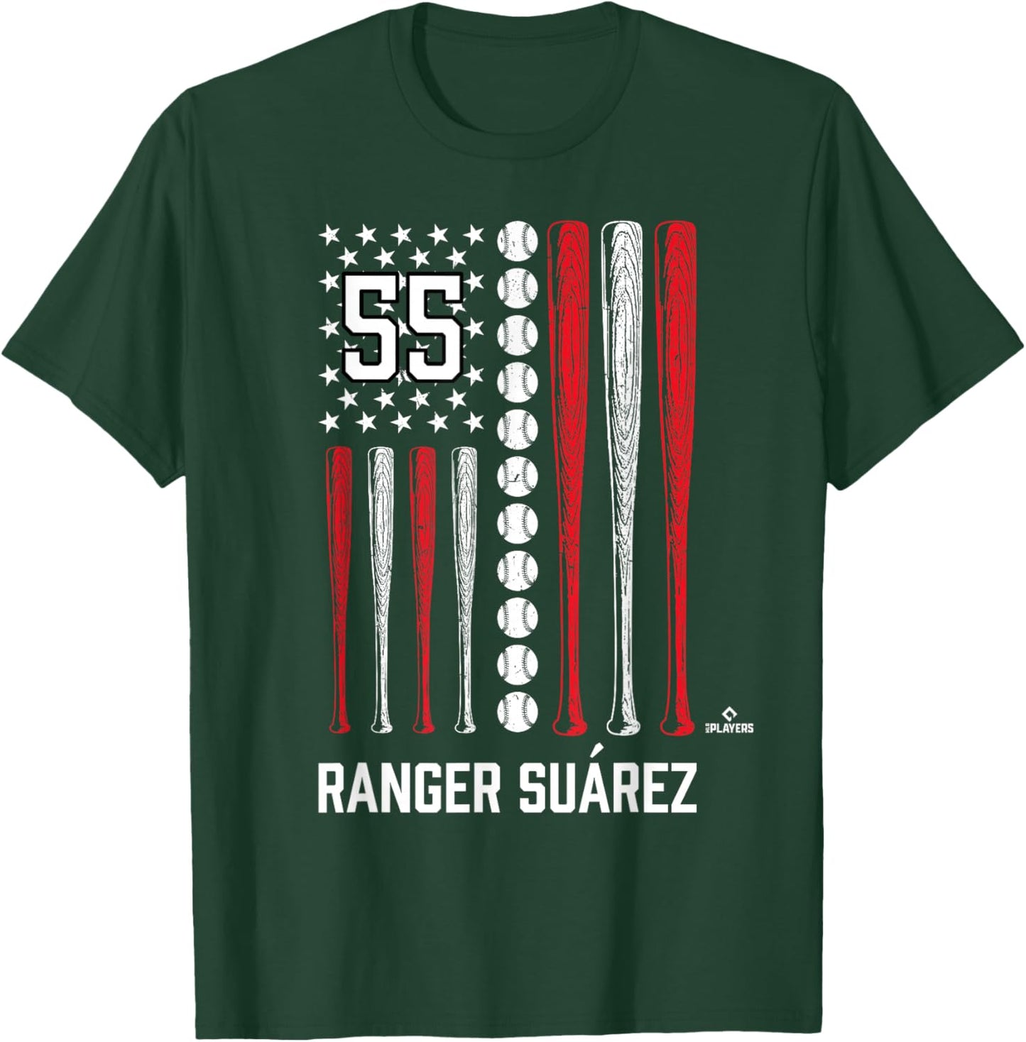 Baseball American Flag Ranger Suárez Philadelphia Baseball T-Shirt - T-Shirt | Forest
