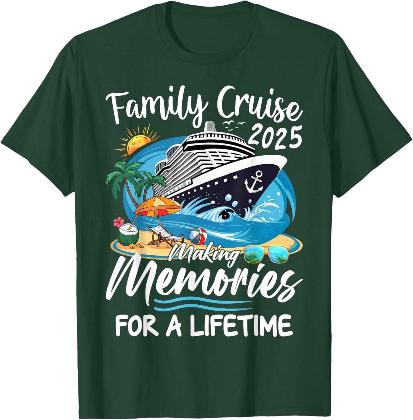 Family Cruise 2025 Vacation Family Reunion Cruise Ship Party T-Shirt - T-Shirt | Forest