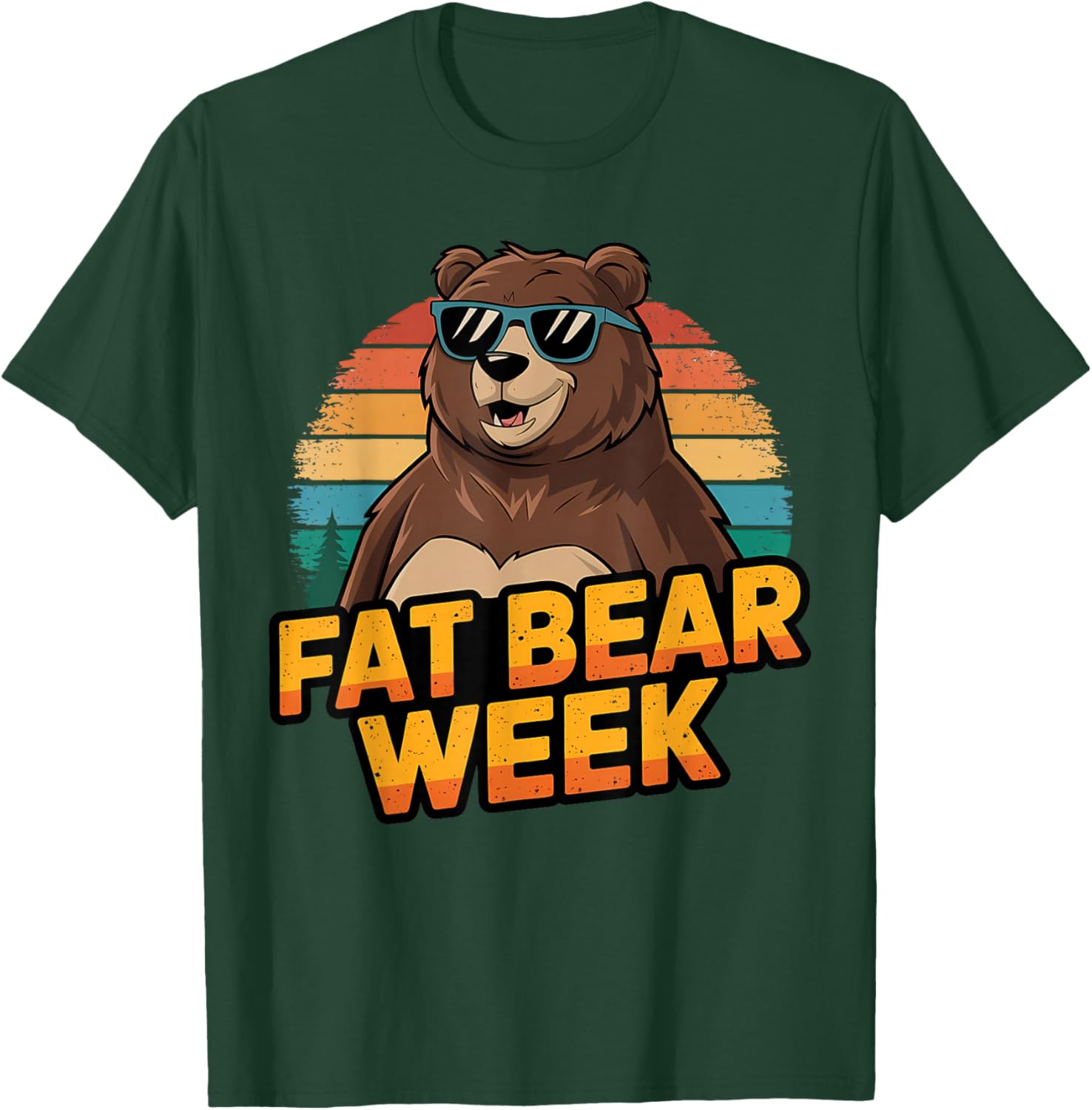 Fat Bear Week Retro Bear Sunglasses Nature Lovers T-Shirt - T-Shirt | Forest