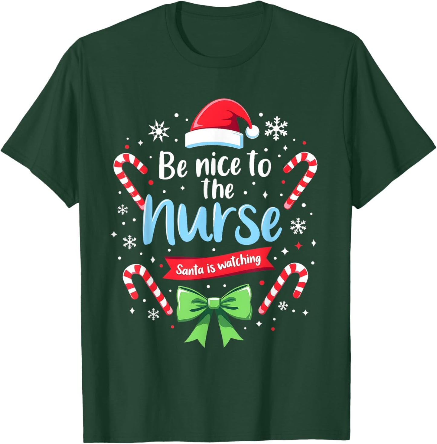 Funny Healthcare Nurse Santa Christmas Nursing Xmas Holiday T-Shirt - T-Shirt | Forest