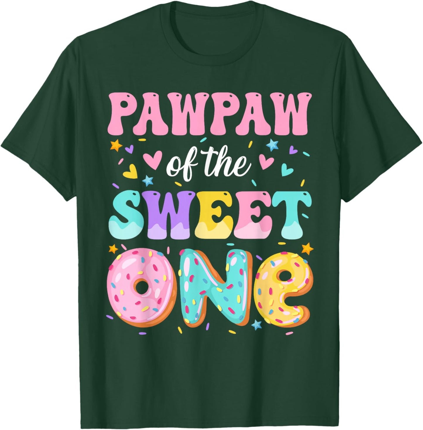 Pawpaw Of The Sweet One 1st Birthday Donut Bday Party T-Shirt - T-Shirt | Forest
