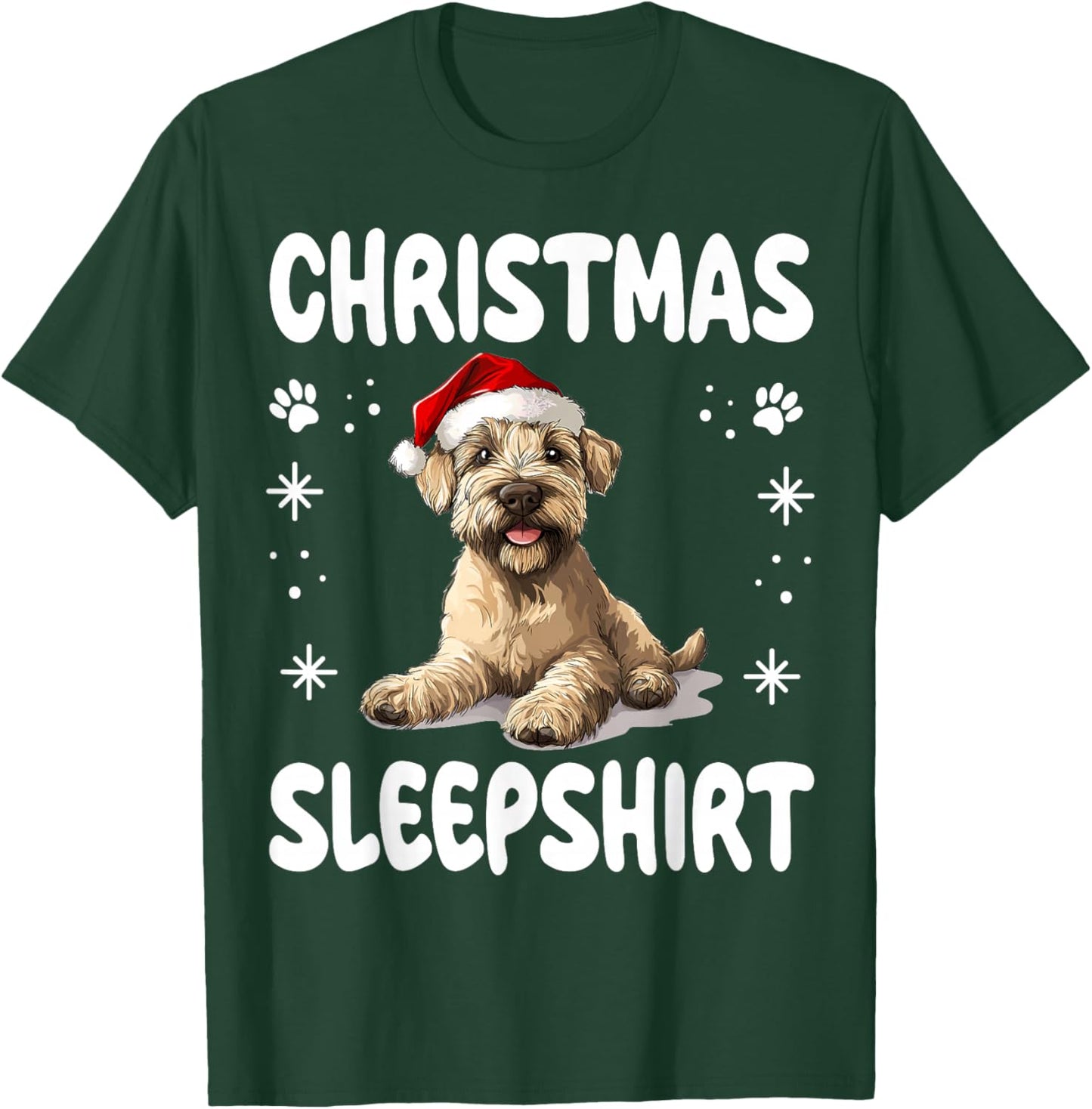 Soft Coated Wheaten Terrier Dog Nightgown Pajama Christmas Women Kids T-Shirt - T-Shirt | Forest