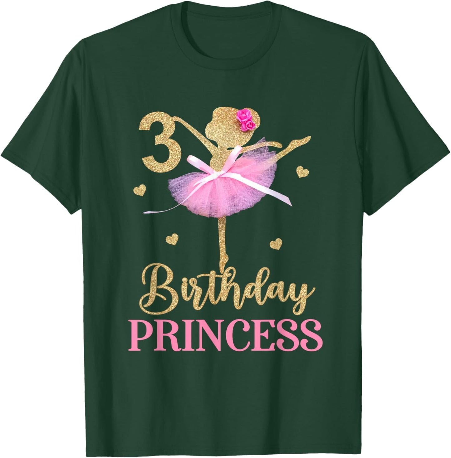 It's My 3rd Birthday Ballerina Ballet Three Years Old Bday T-Shirt - T-Shirt | Forest