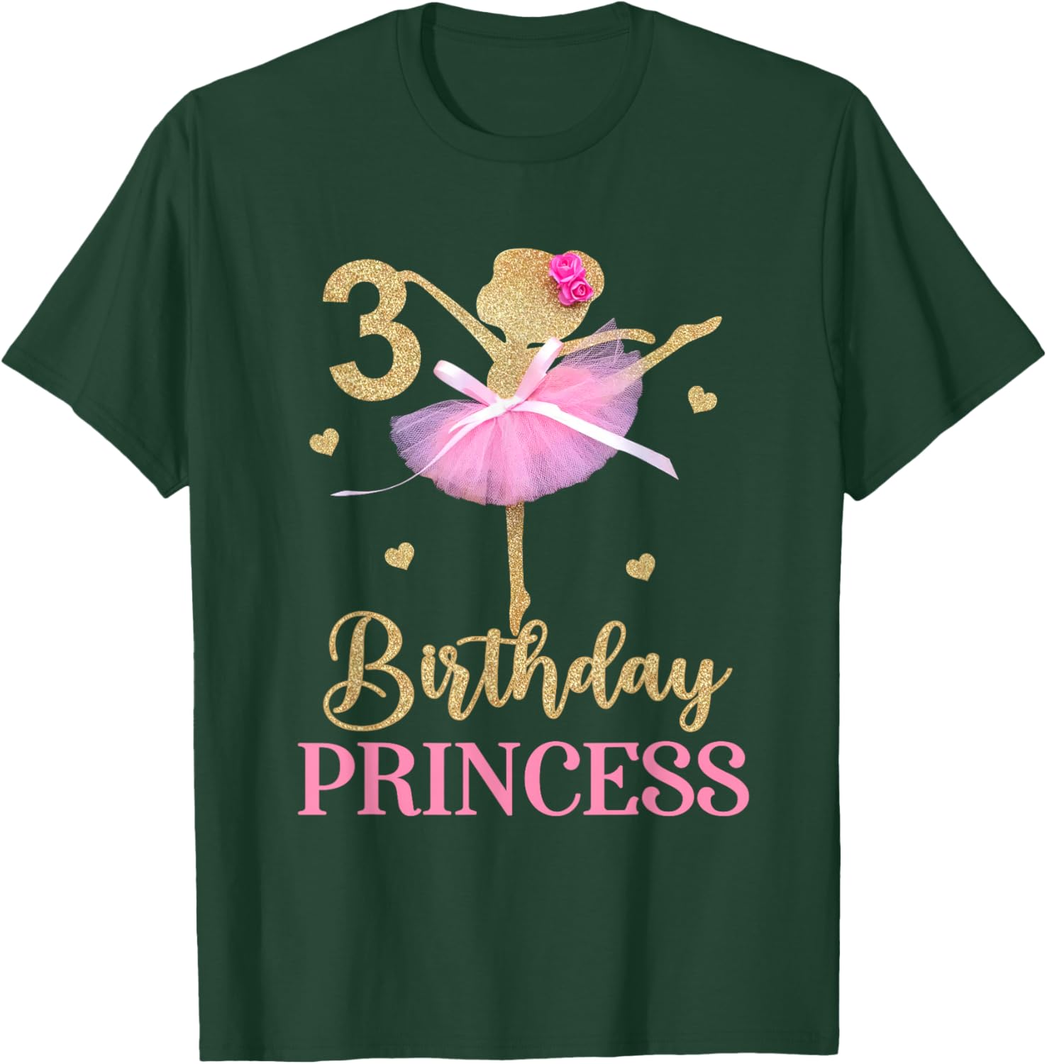 It's My 3rd Birthday Ballerina Ballet Three Years Old Bday T-Shirt - T-Shirt | Forest