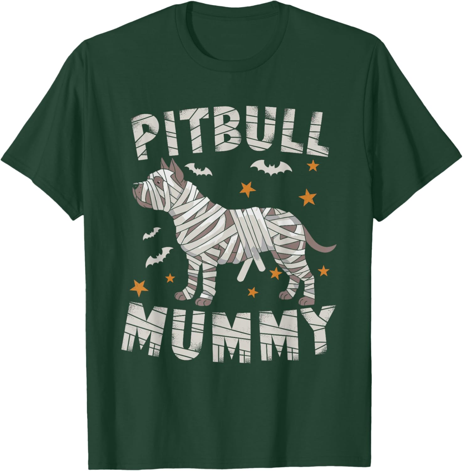 Halloween Costume Pitbull Lover Mummy Dog Owner T-Shirt - T-Shirt | Forest