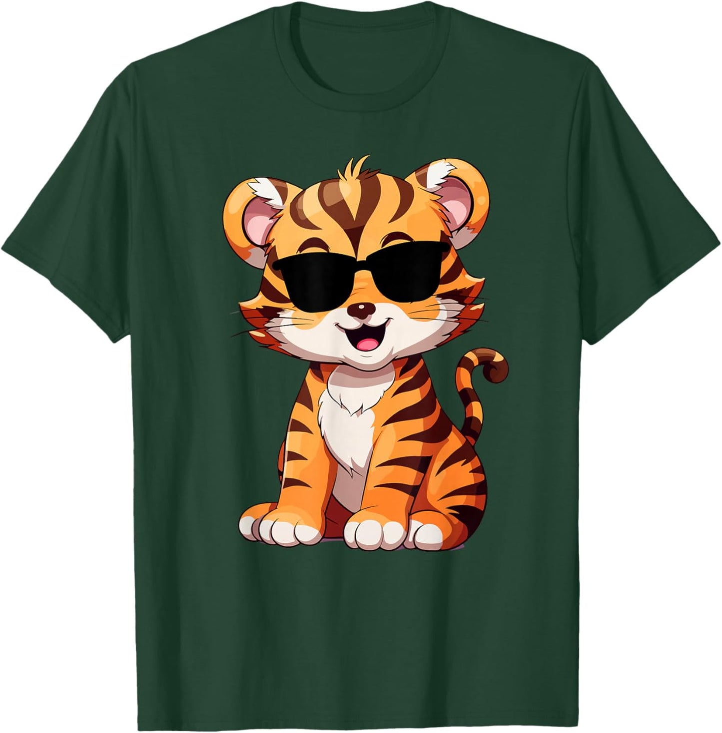 Tiger Spirit Tiger cub Face Wild Animal Colorful 80s T-Shirt - T-Shirt | Forest