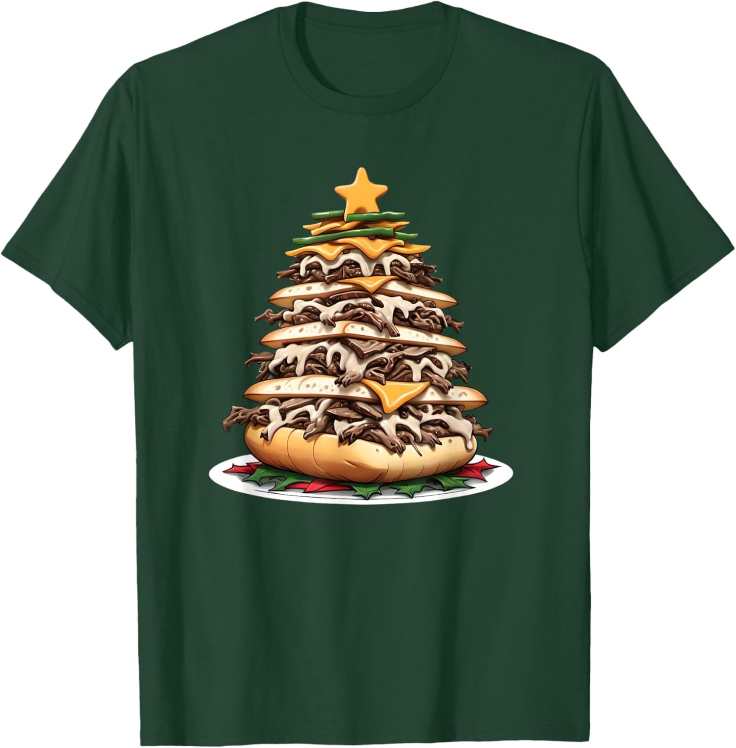 Philly Cheesesteak Christmas Tree T-Shirt - T-Shirt | Forest