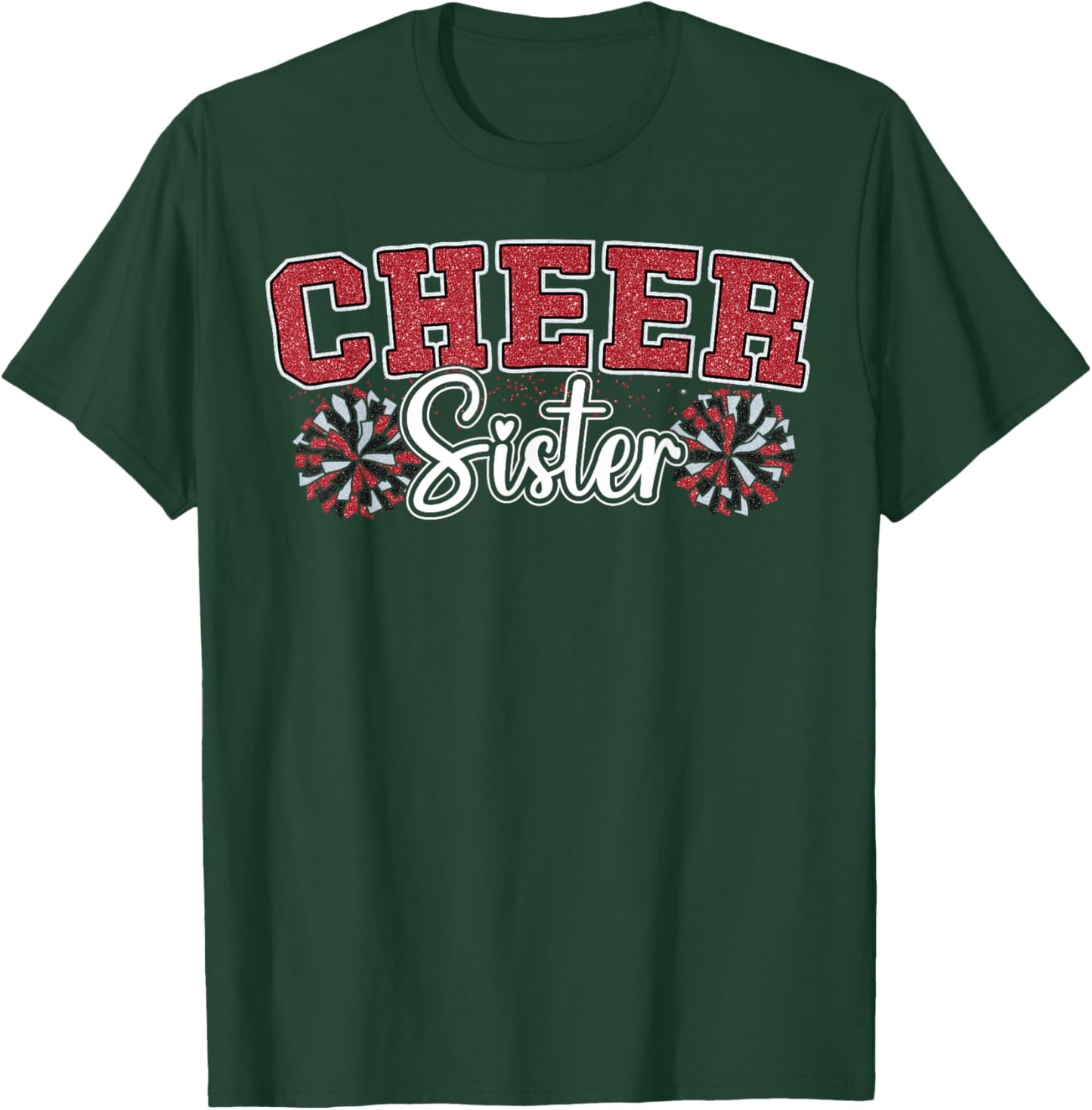 Cheer Sister My Favorite Cheerleader Calls Me Sisters Red T-Shirt - T-Shirt | Forest