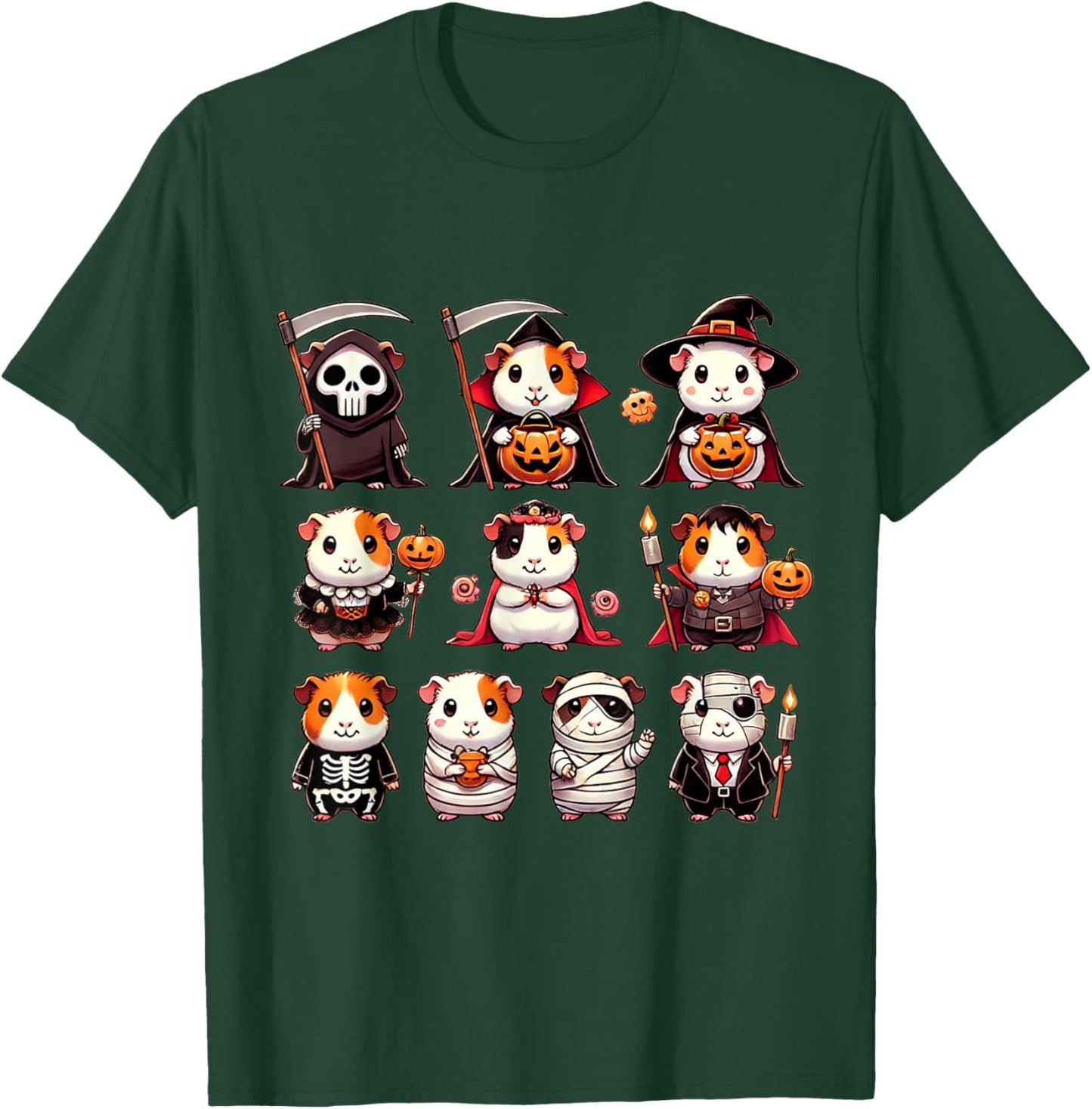 Guinea Pig Spooky Ghost Horror Pumpkin Guinea Pig Halloween T-Shirt - T-Shirt | Forest