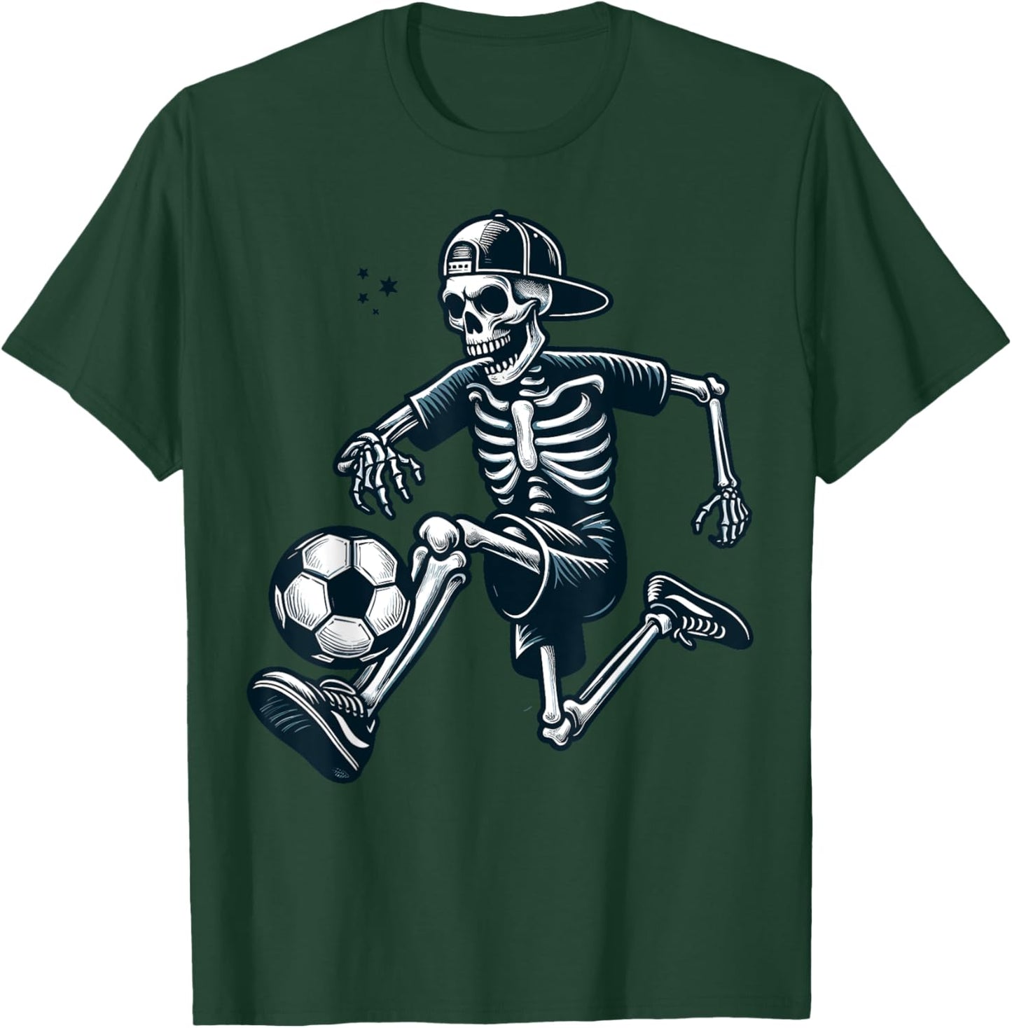 Skeleton Soccer Halloween Costume Funny Men Boys Kids T-Shirt - T-Shirt | Forest