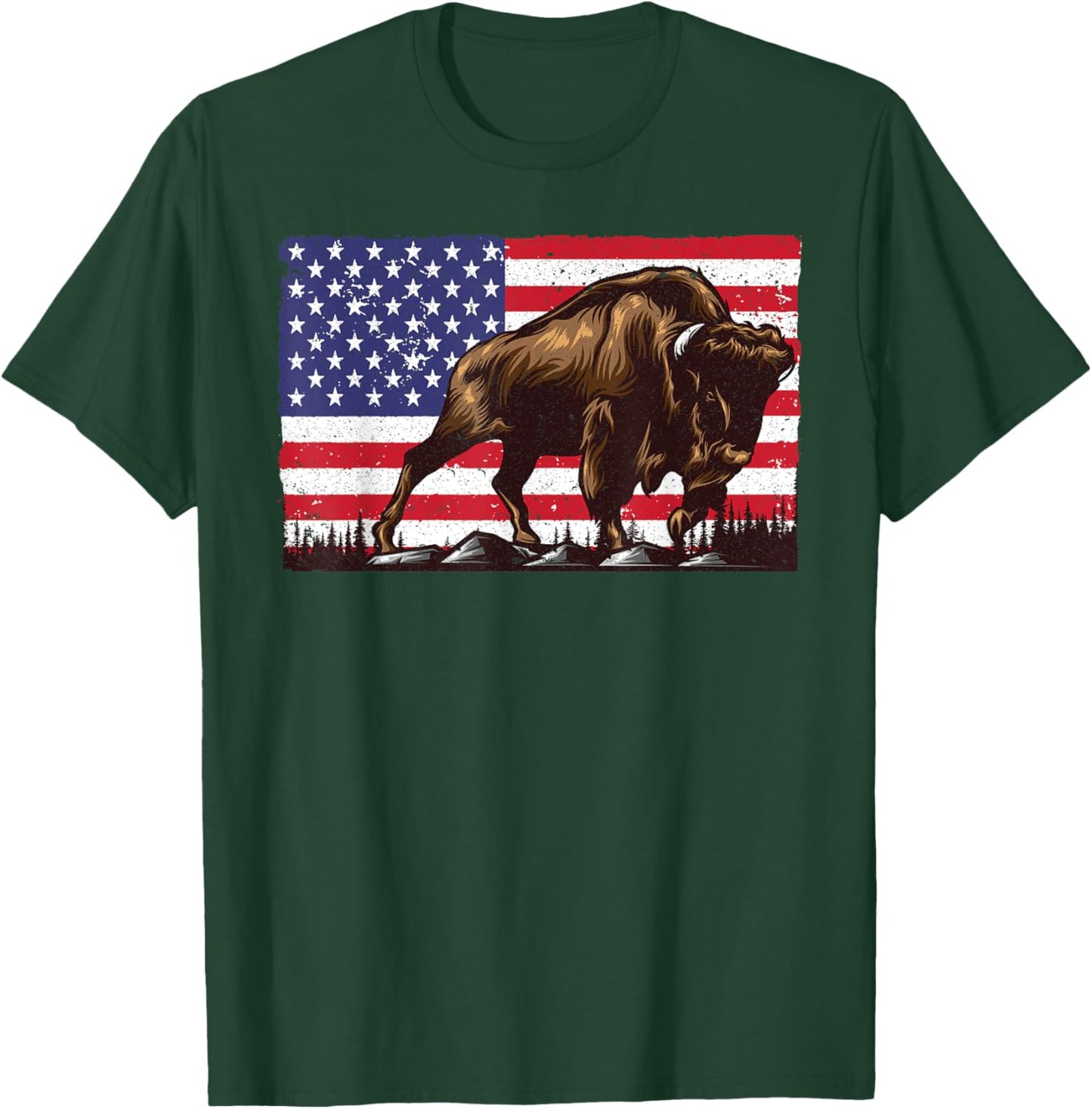 Cool Bison Design Women Kids Buffalo Bison Lovers T-Shirt - T-Shirt | Forest
