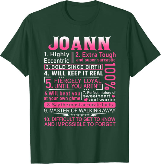Joann Name Shirt Personalized Joann First Name T-Shirt - T-Shirt | Forest