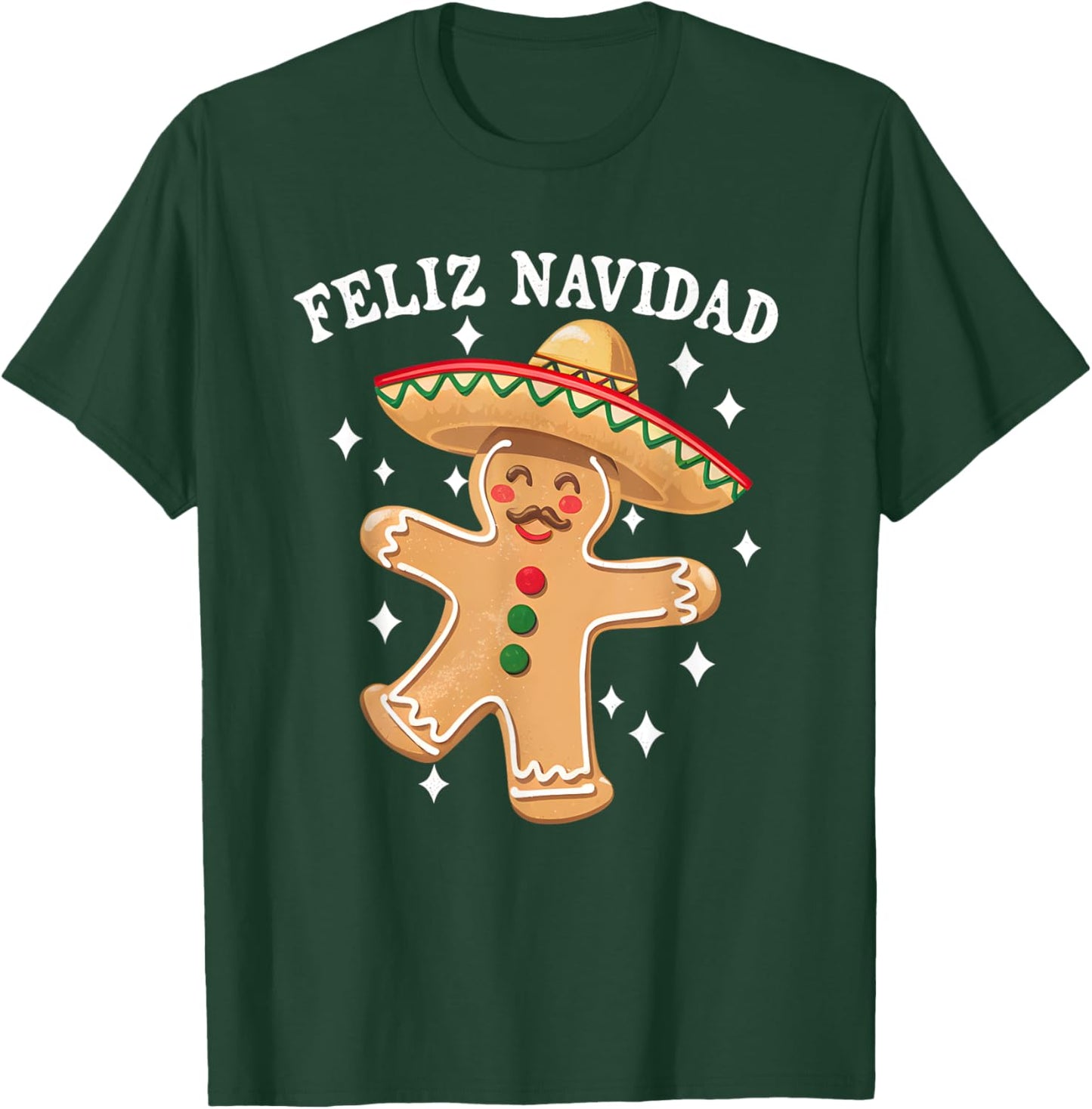Feliz Navidad Merry Christmas Xmas Lights Pajamas Cookie T-Shirt - T-Shirt | Forest