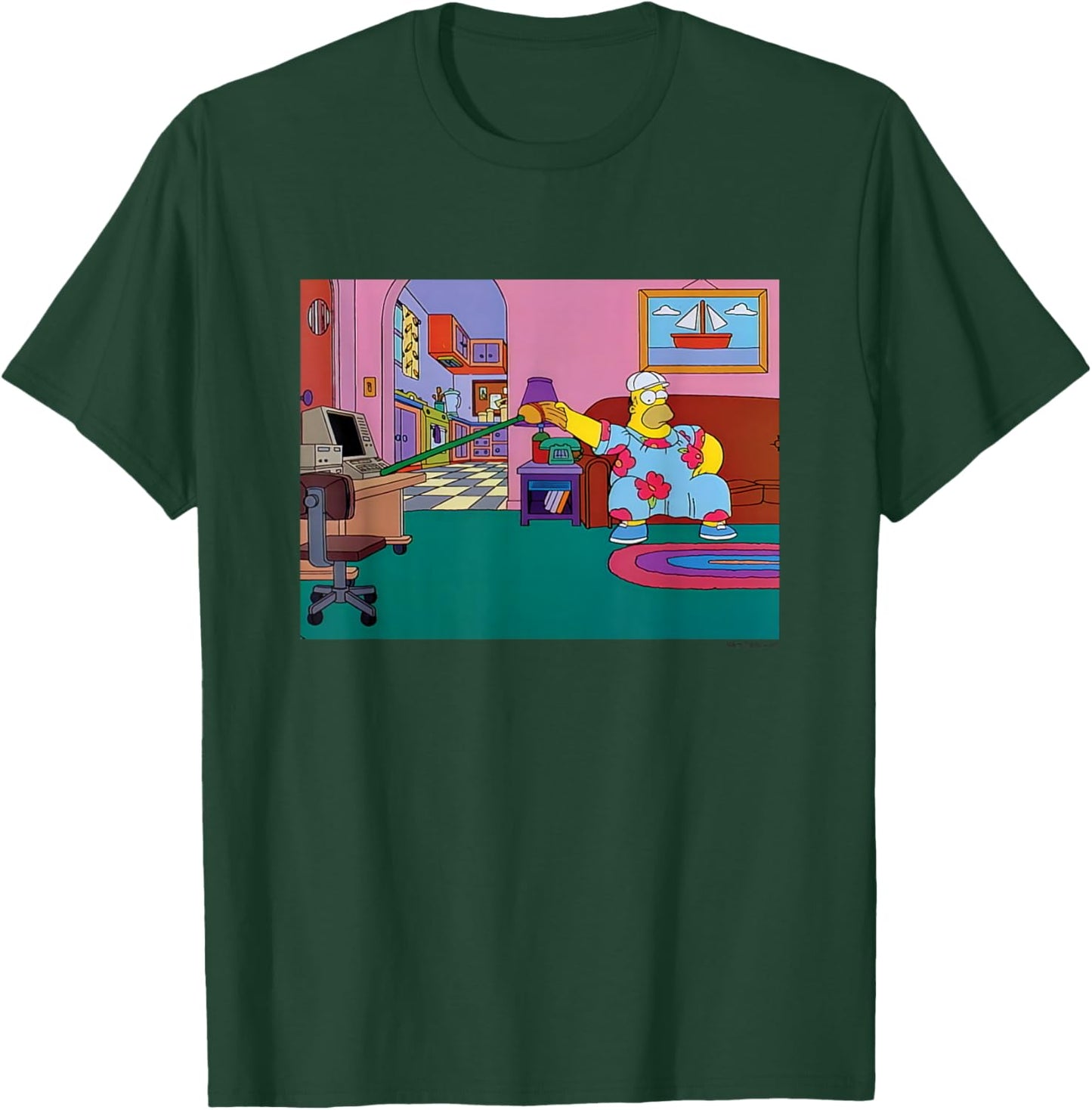 The Simpsons Iconic King Size Homer Living Room Chest Logo T-Shirt - T-Shirt | Forest