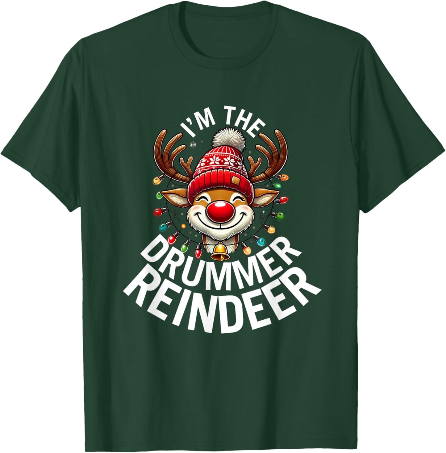 The Drummer Reindeer Family Matching Group Christmas T-Shirt - T-Shirt | Forest