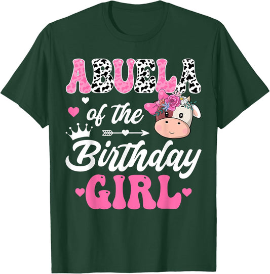Abuela Of The Birthday Girl Farm Cow 1St Birthday Girl T-Shirt - T-Shirt | Forest